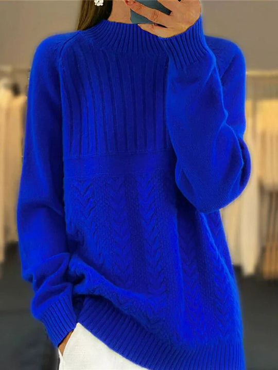 EB | Hoher Hals Gerippt Pullover