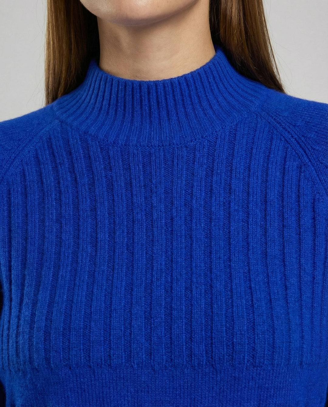 Gerippter Damen Pullover Hoher Kragen | EB