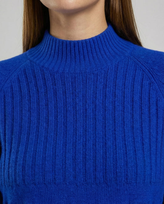 Gerippter Damen Pullover Hoher Kragen | EB
