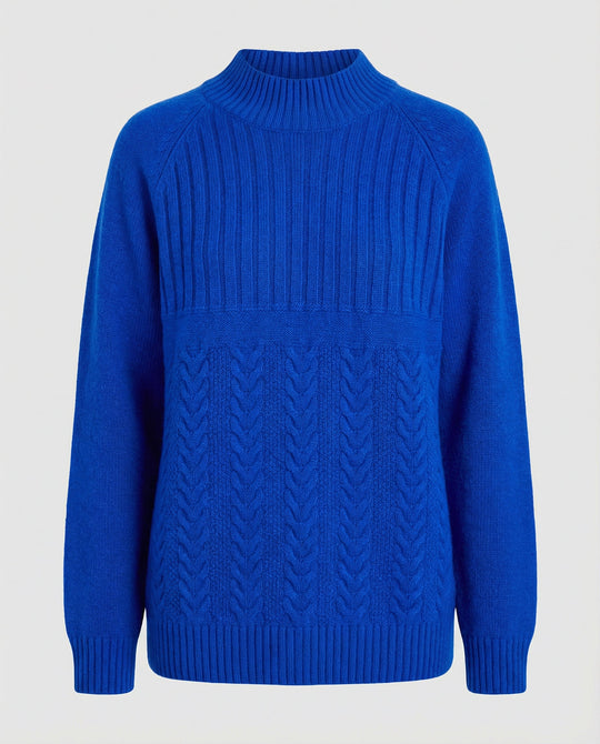 Gerippter Damen Pullover Hoher Kragen | EB