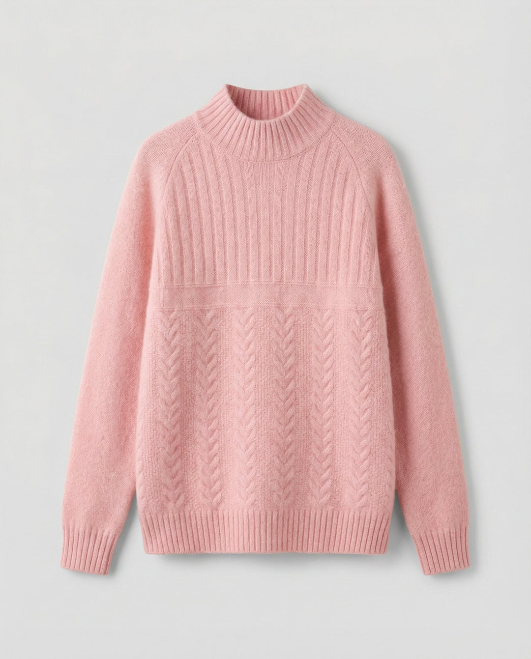 Gerippter Damen Pullover Hoher Kragen | EB