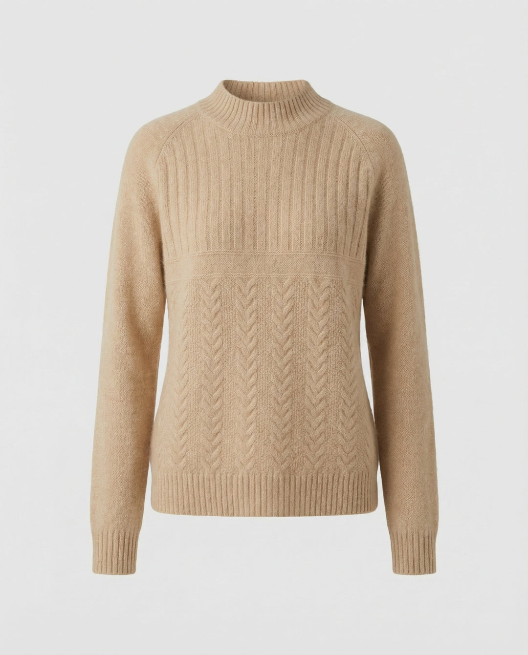 Gerippter Damen Pullover Hoher Kragen | EB