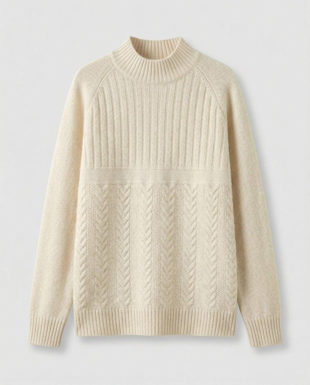 Gerippter Damen Pullover Hoher Kragen | EB