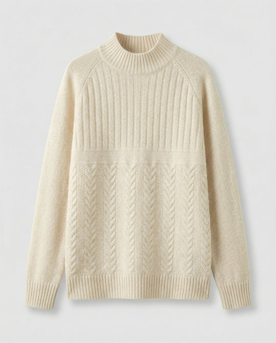 Gerippter Damen Pullover Hoher Kragen | EB