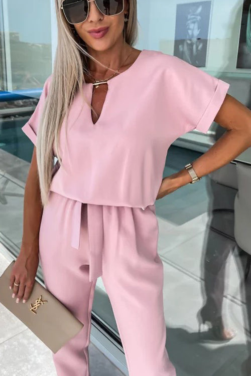EB | Eleganter Keyhole Jumpsuit mit Gürtel für Damen