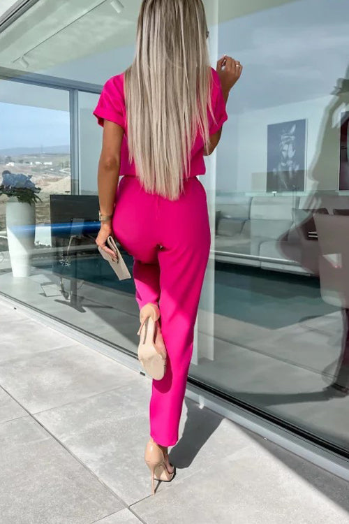 EB | Eleganter Keyhole Jumpsuit mit Gürtel für Damen