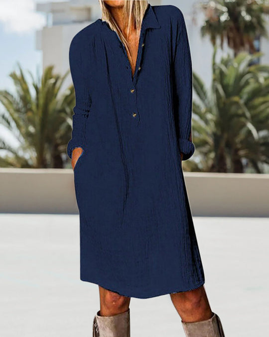 EB | Langarm Einfarbig Kleid