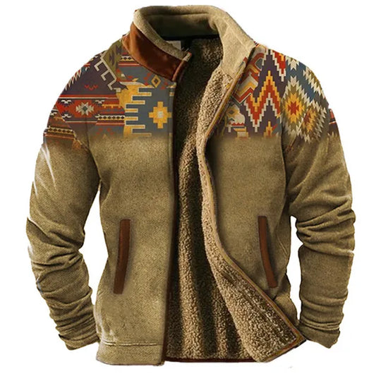 EB | Grafische Fleece-Herrenjacke mit Reißverschluss Casual und Komfortabel