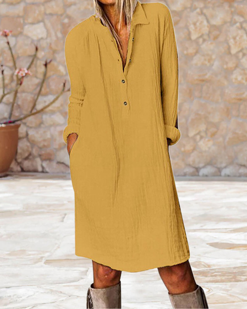 EB | Langarm Einfarbig Kleid