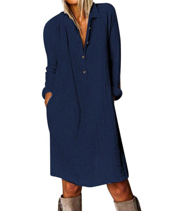 EB | Langarm Einfarbig Kleid