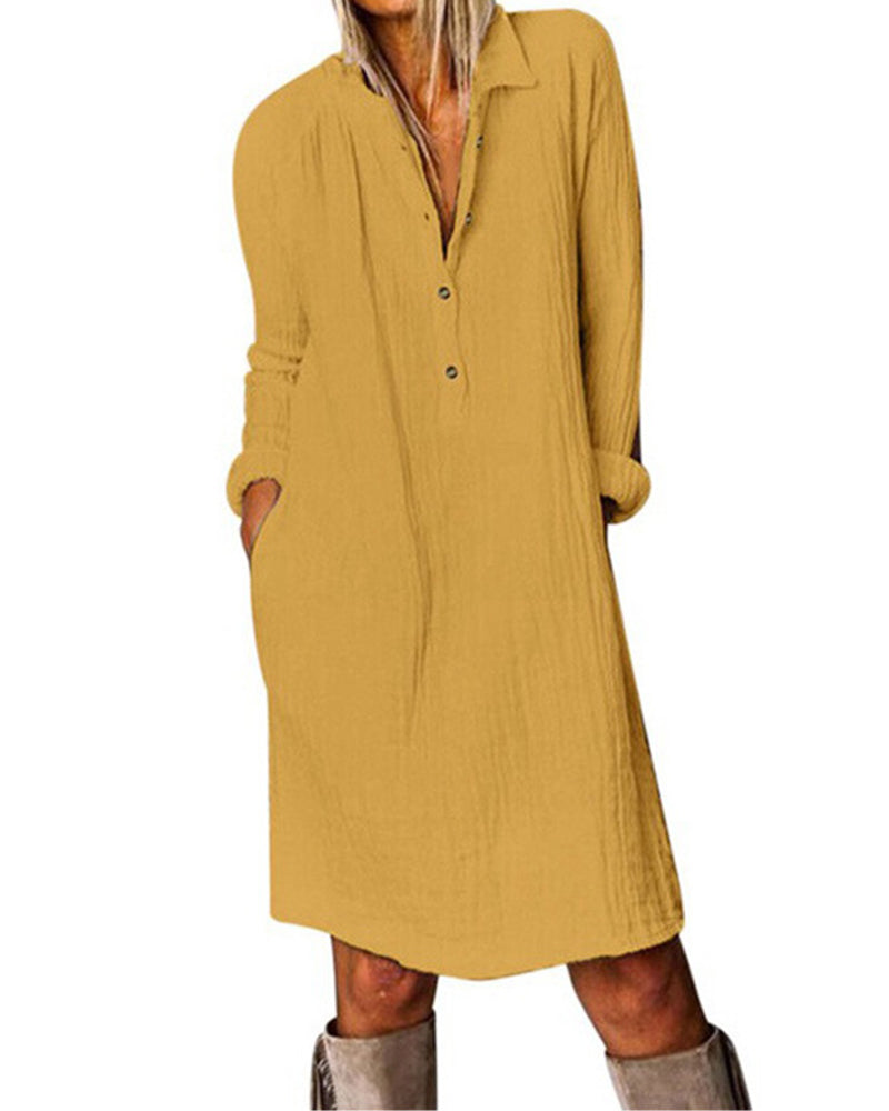 EB | Langarm Einfarbig Kleid