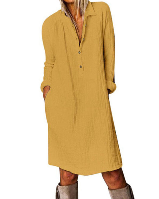 EB | Langarm Einfarbig Kleid