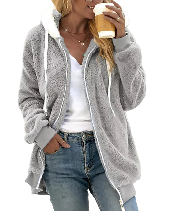 EB | Damen Fleece Hoodie Mit Reißverschluss