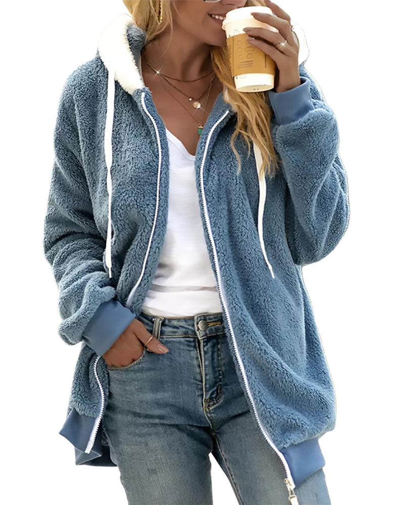 EB | Damen Fleece Hoodie Mit Reißverschluss