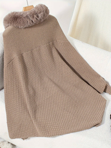 EB | Faux Fur Cardigan mit Schal Kragen Akryl Warm und Elegant