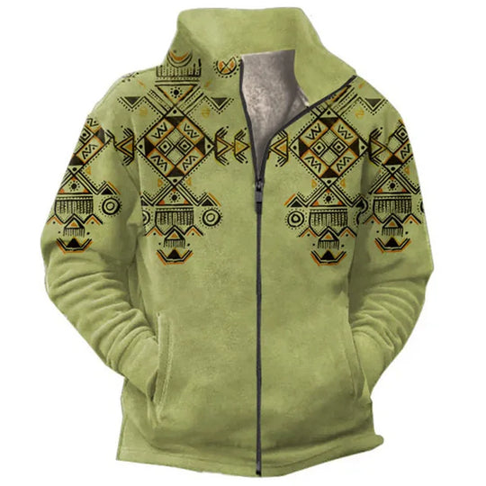 EB | Grafische Fleece-Herrenjacke mit Reißverschluss Casual und Komfortabel