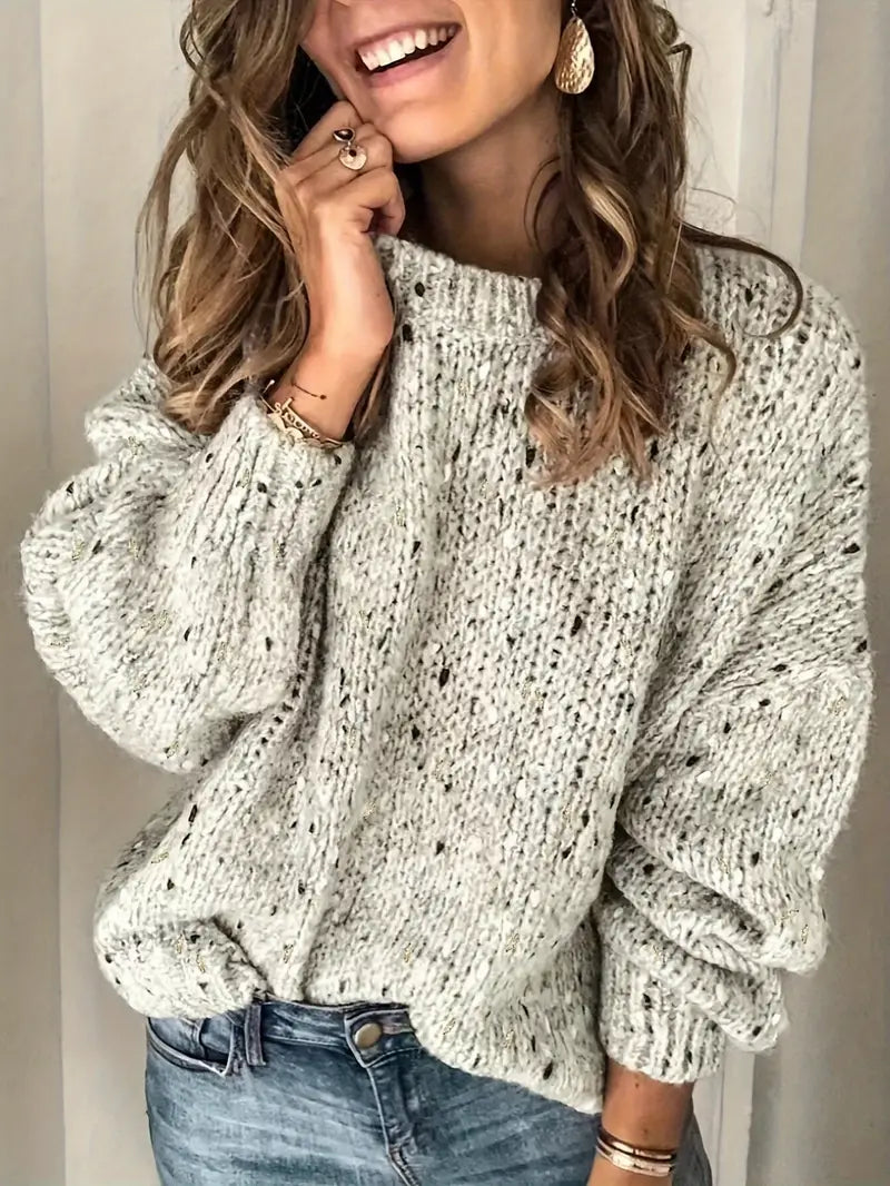 EB | Rundhalsausschnitt Pullover mit Punktemuster
