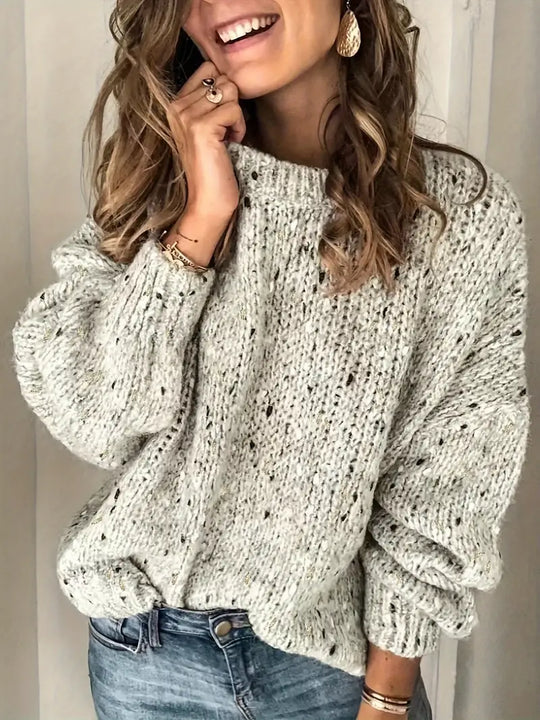 EB | Rundhalsausschnitt Pullover mit Punktemuster