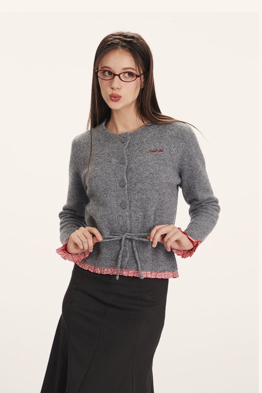 EB | Slim-Fit Strickjacke mit Einsätze-Design