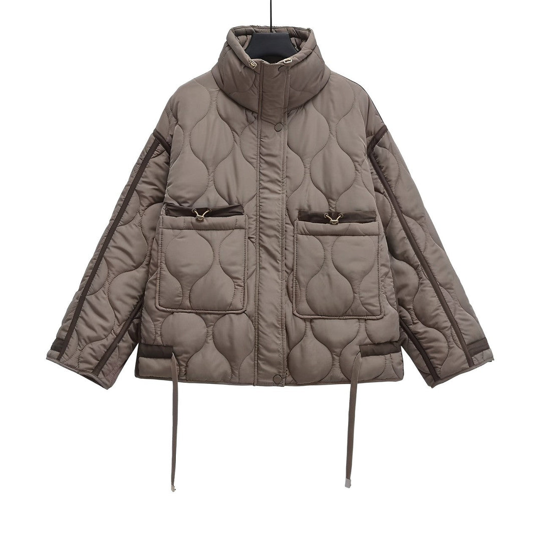 EB | Baumwolljacke Hüftlang mit Stehkragen und Kordelzug