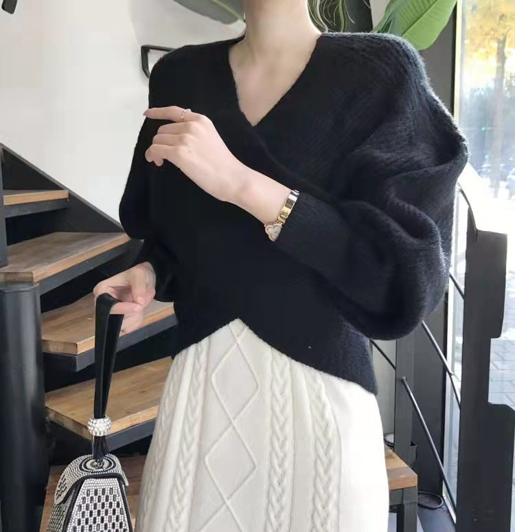 EB | Rippstrick-cross-over-pullover Weich und Elegant Moderne Passform