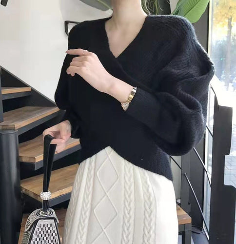 EB | Rippstrick-cross-over-pullover Weich und Elegant Moderne Passform