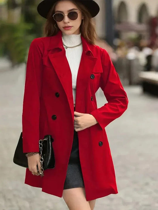 EB | Mantel Taillierte Passform Bindegürtel Elegantes und Feminines Detail