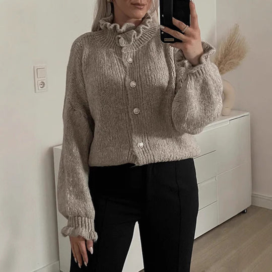 EB | Stilvoller Damen-Cardigan mit Knöpfen und Stylischem Kragen