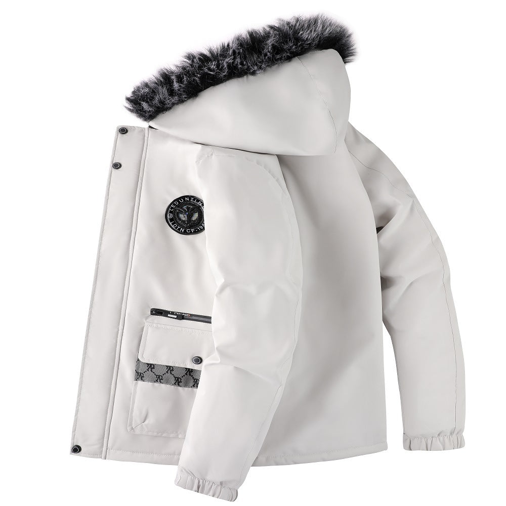 EB | Herrenjacke mit Abnehmbarer, Pelzgefütterter Kapuze