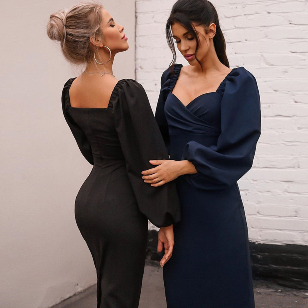 EB | Ein-Wort-Schulter rückenfreies schlankes Kleid