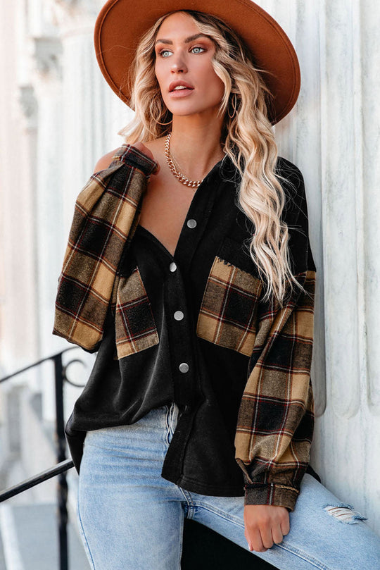 EB | Gepunktete Flanellhemden Polyester und Baumwolle Einzigartiger Look
