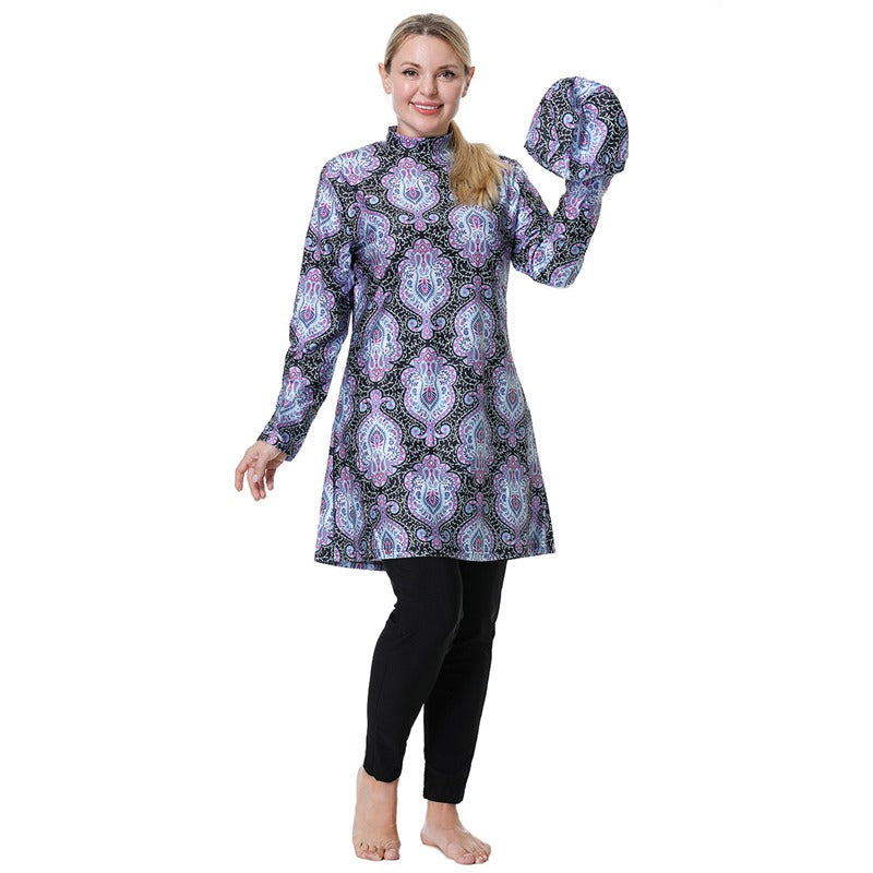 EB | 3Xl 8Xl Gedruckte Halal Arabische Frauen Badebekleidung Badeanzug Burkinis