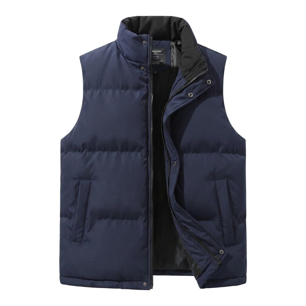 Herren Minimalistische Thermosteppweste mit wasserabweisender Oberfläche und verstellbarem Saum EB
