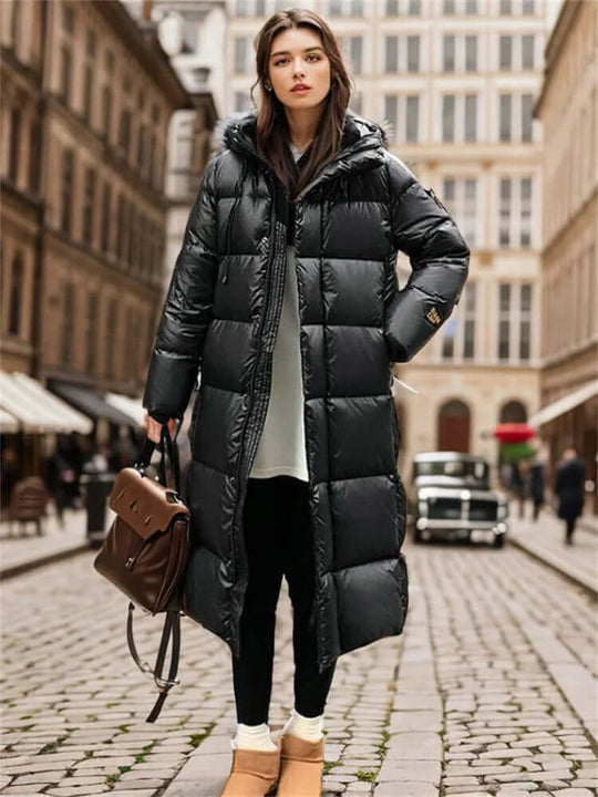 EB | Damen Lange Gepolsterte Jacke