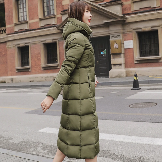 EB | Winterjacke - luxuriöse lange Damenjacke mit Kapuze