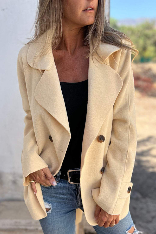 EB | Farbe Revers Langarm Knopf Freizeitjacke