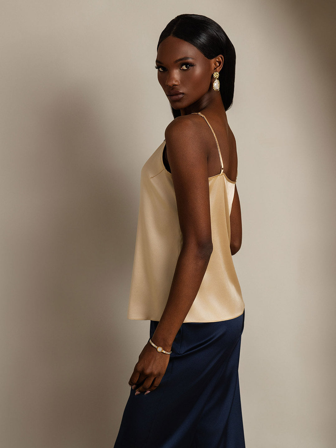 EB | Seide Entspannt Spaghettiträger Camisole Top