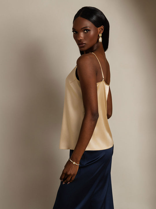 EB | Seide Entspannt Spaghettiträger Camisole Top