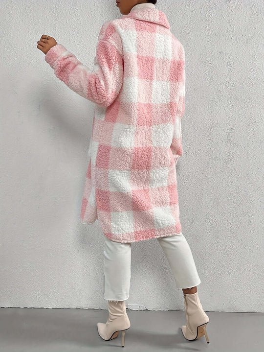 EB | Damen Karierter Langarmmantel