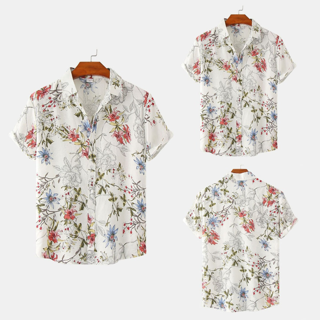 EB | Floral kurzärmeliges Blumenhemd Männer