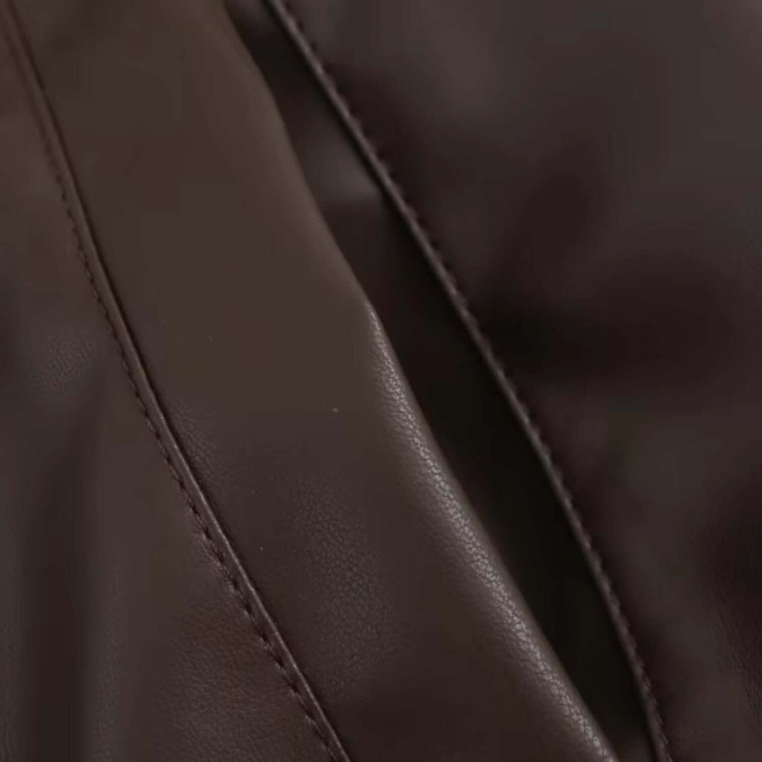 EB | Damen Vintage Stil Kunstlederjacke