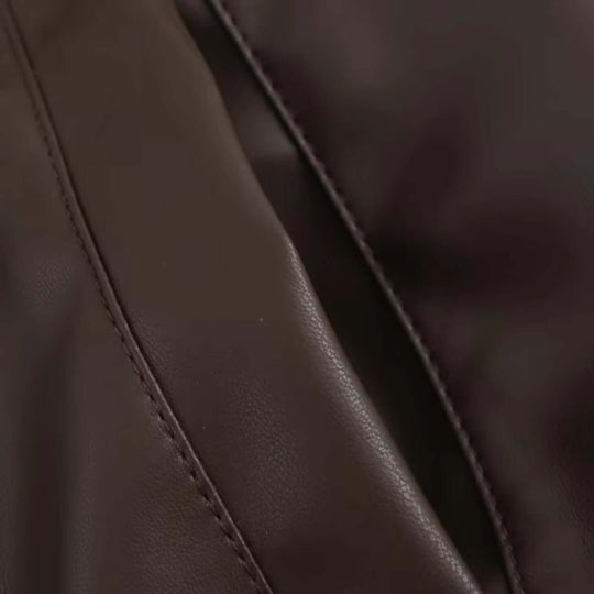 EB | Damen Vintage Stil Kunstlederjacke