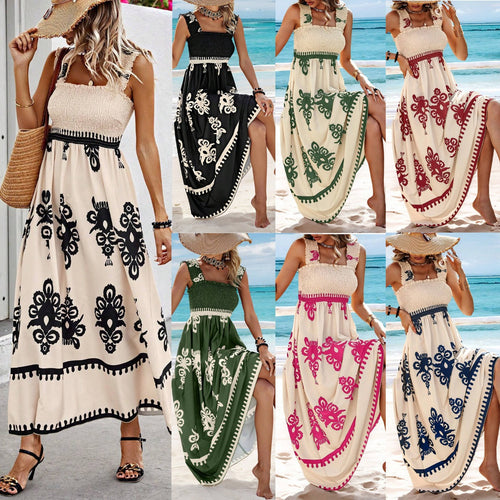 EB | Bedrucktes Brustwickelkleid im Urlaubsstil