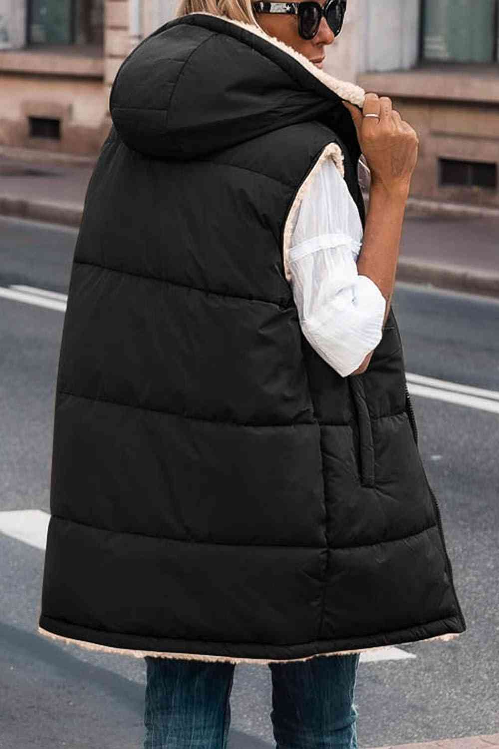 EB | Zip-Up Longline Kapuzenweste