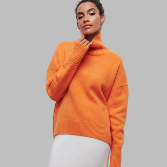 EB | Pullover - Damen Herbst Oversized Hochkragenpullover
