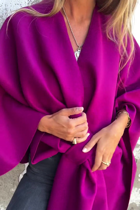 EB | lässige V-Ausschnitt Stola Cape Jacke