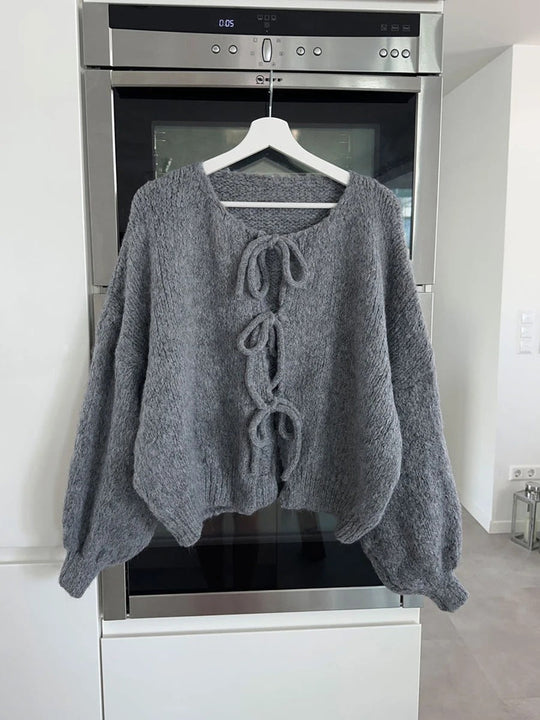 EB | Strickcardigan mit Schleifen Weich und Warm Trendy Look