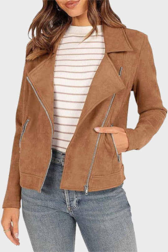 EB | Wildleder Cropped Bikerjacke