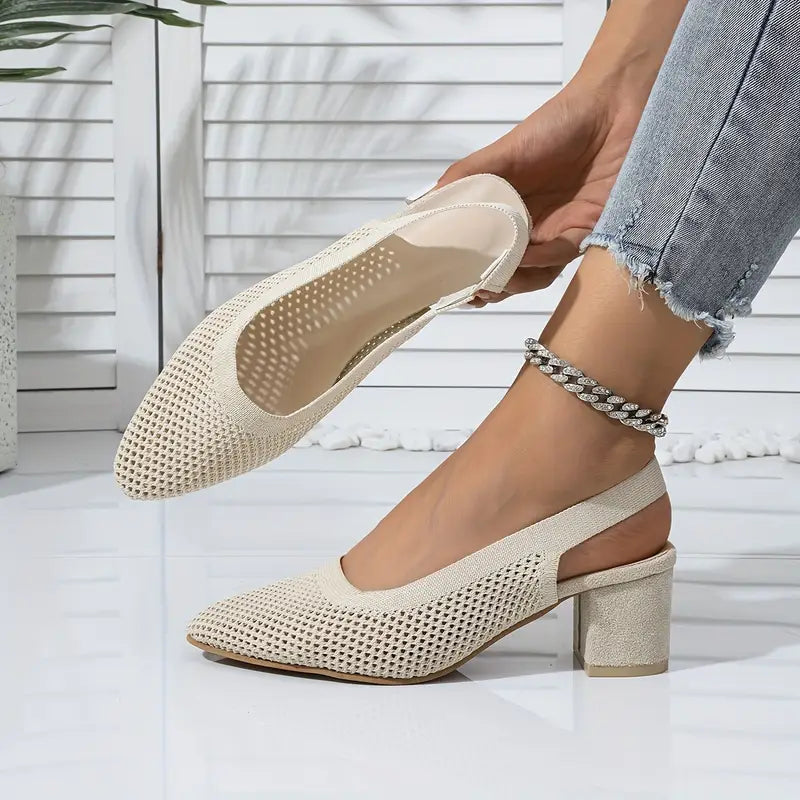 Atmungsaktive hochhackige Pantoffeln Sandalen Frauenschuhe EB