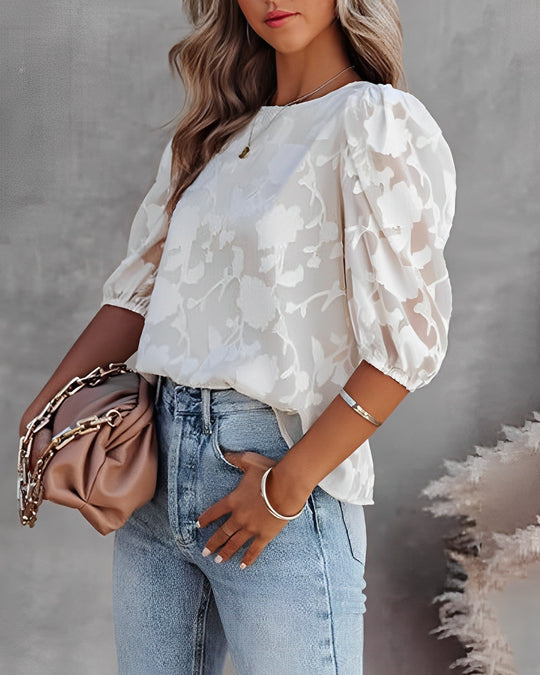 EB | Puffärmeliges Chiffonhemd